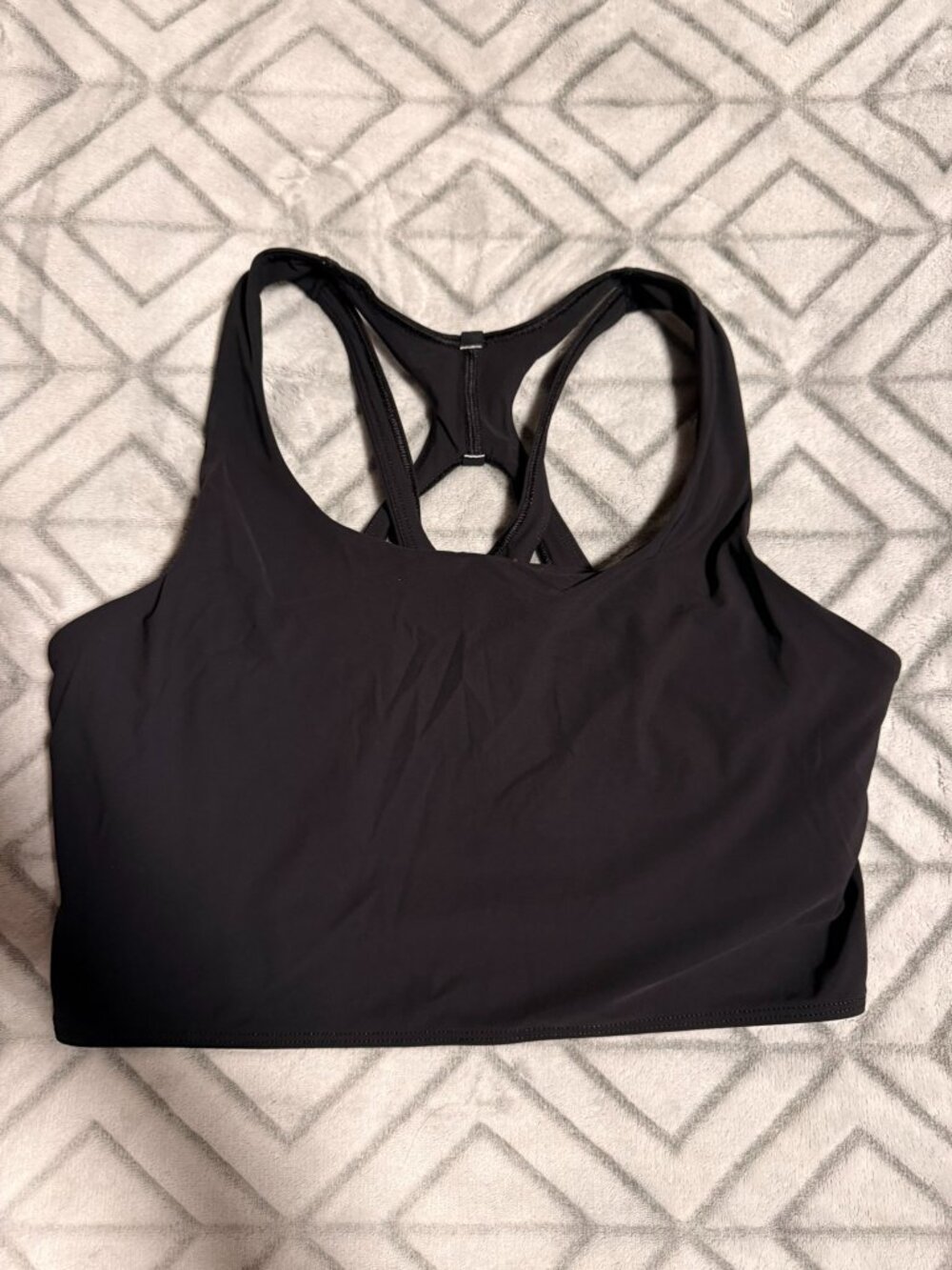 Lululemon Black Longline Racerback Sports Bra Size 10